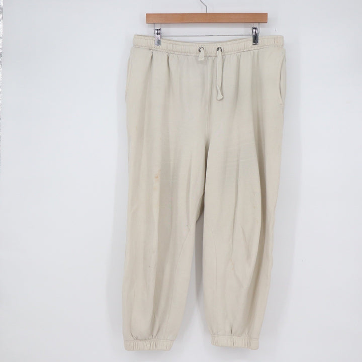 Aeropostale Mens Jogger Sweatpants Cream Beige Cotton Blend Size L
