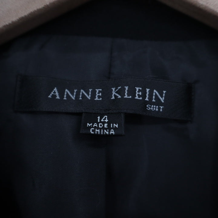 Anne Klein Blazer Jacket Womens 14 Black Stretch Single Breasted Notch Lapel