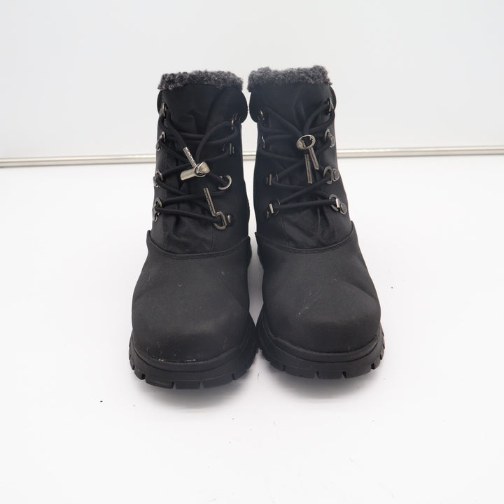 Pacific Trail Combat Women Black Fur Lined Ankle Waterproof Winter Hiking Boots