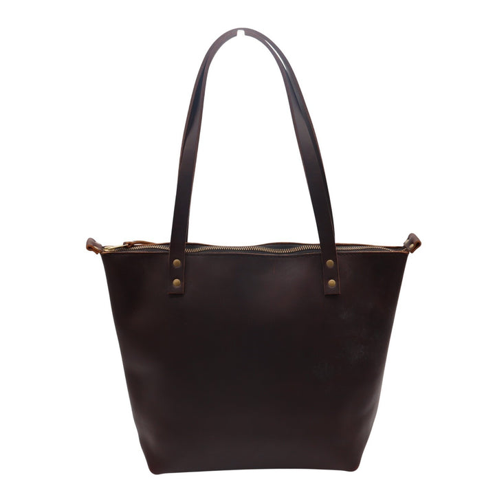 Portland Leather Goods Almost Perfect Womens Handbag Brown Studded Tote Bag