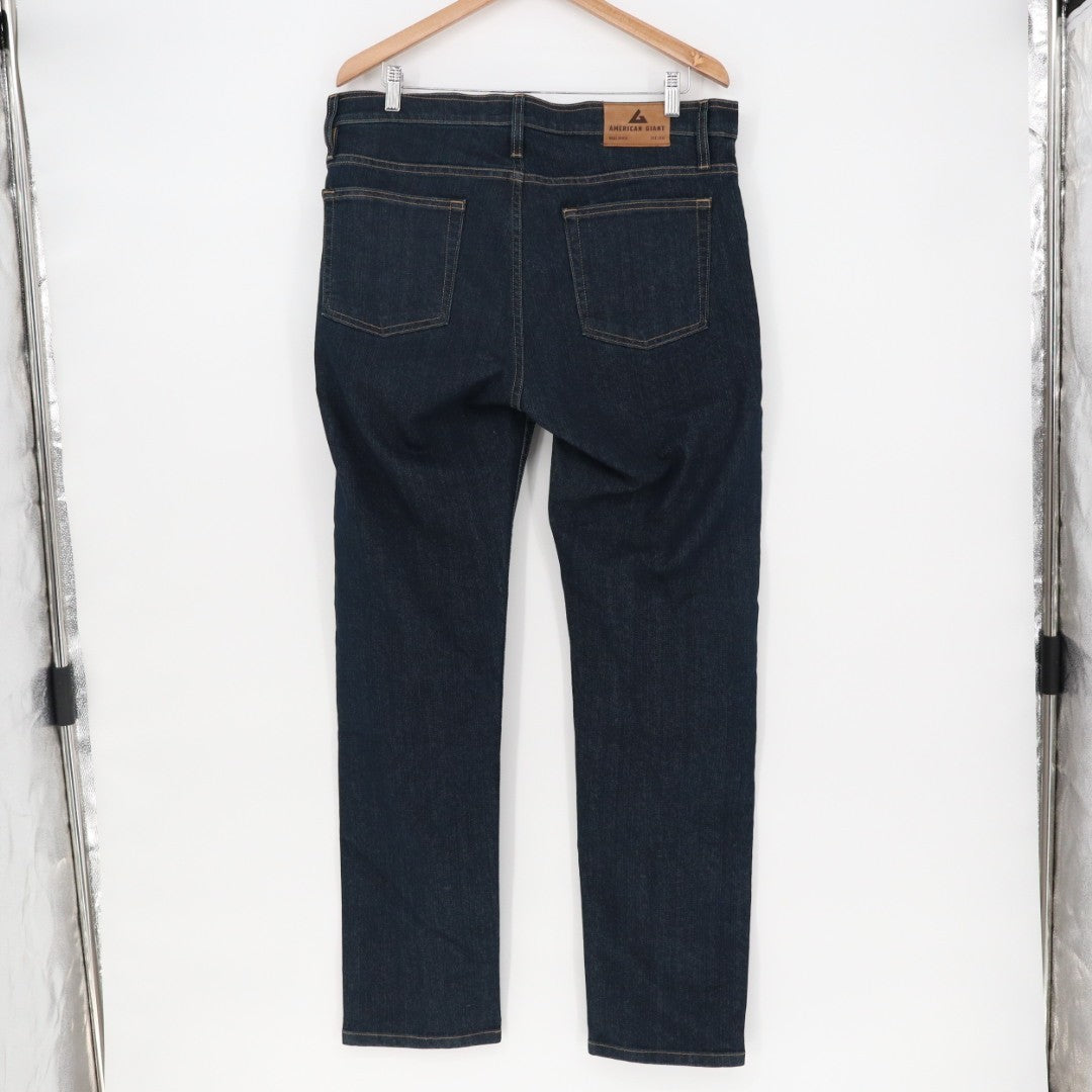 American Giant Dakota Jeans Mens 34x30 Blue Denim Preppy Cotton Straight Leg
