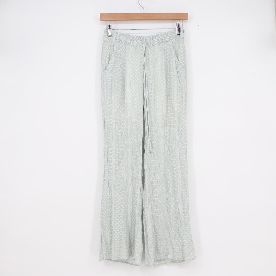 Paper Crane Mint Green Geometric Print Wide Leg Boho Pants Small