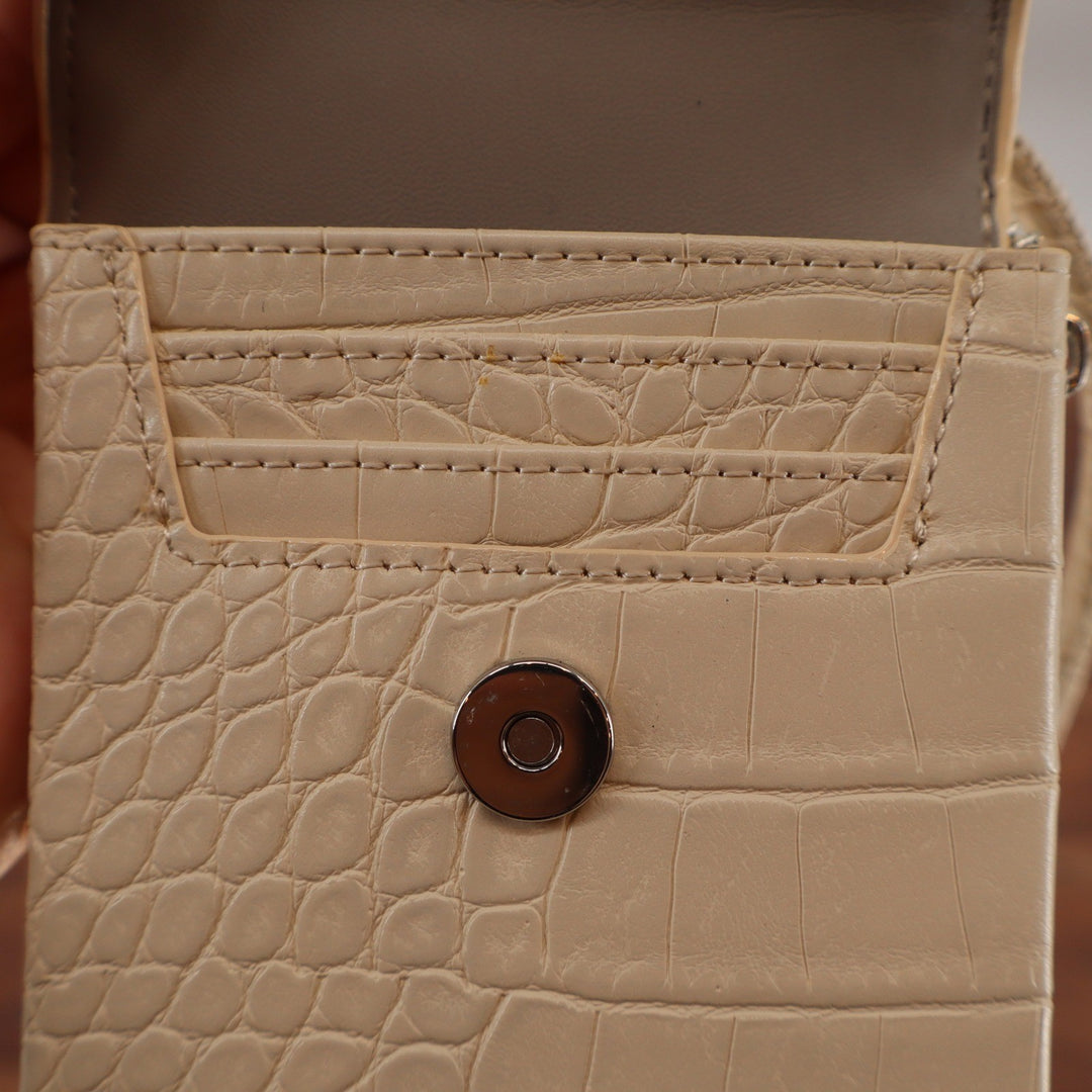 A New Day Cream Croc Embossed Crossbody Phone Bag Wallet
