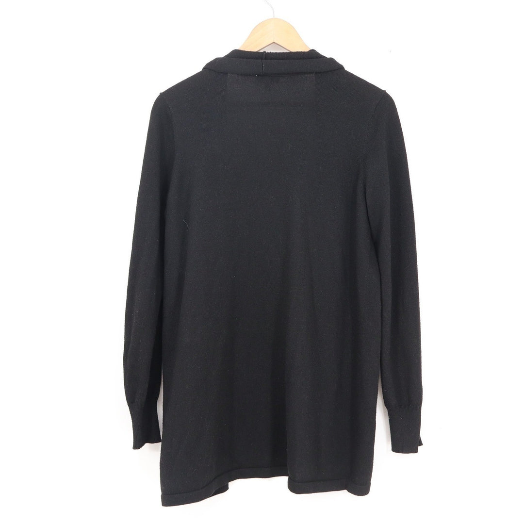 Ella Moss Womens Black Open Front Shawl Collar Cardigan Sweater Size M