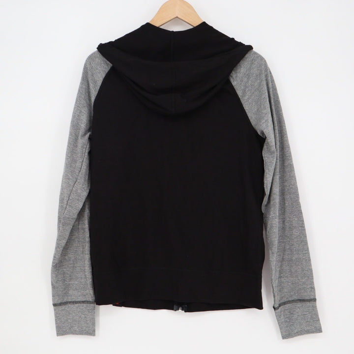 American Giant Womens Black Gray Raglan Zip Hoodie Made USA Size S