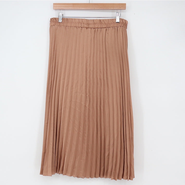 Sadie & Love Skirt Womens XL Rose Gold Pleated Midi Excellent