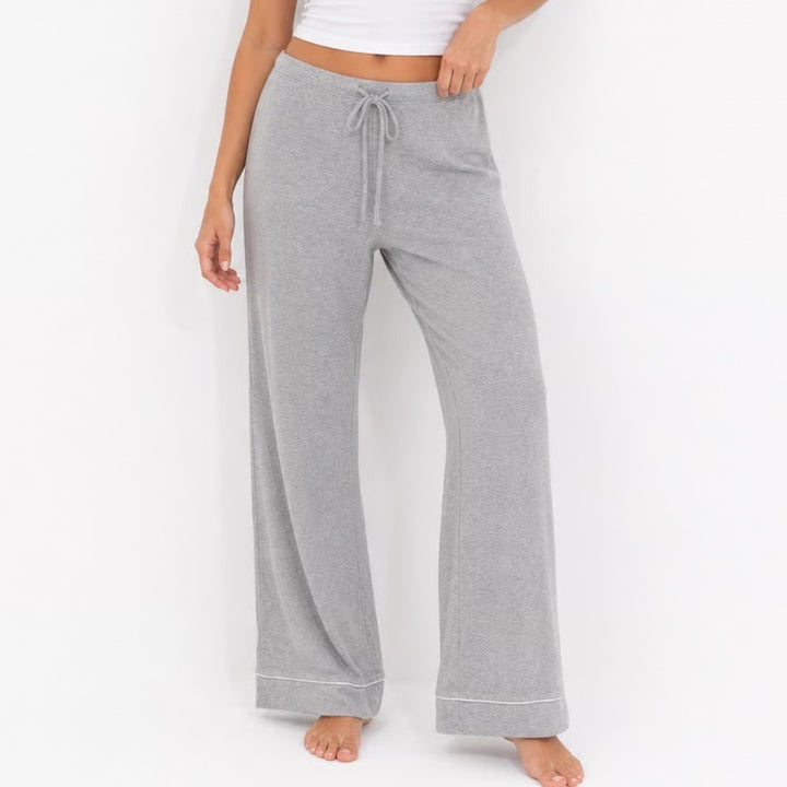 State of Day Intimates Mens Medium Gray Ribbed Modal Wide Leg Pajama Pants