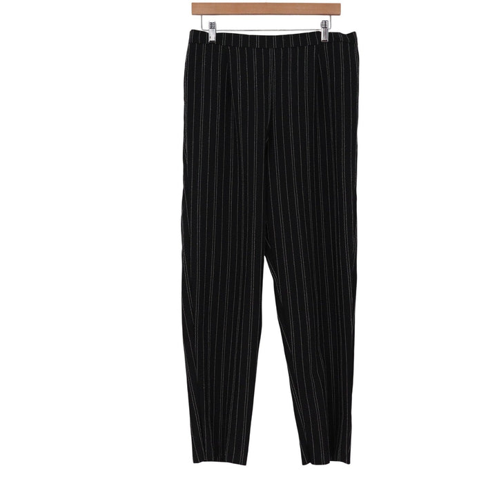 R&K Petite Black Pinstripe Tapered Dress Pants Trousers 16P Style