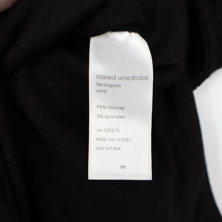 Naked Wardrobe Mens Black Long Sleeve Open Back Ruched Bodysuit NW-B2061 Size M