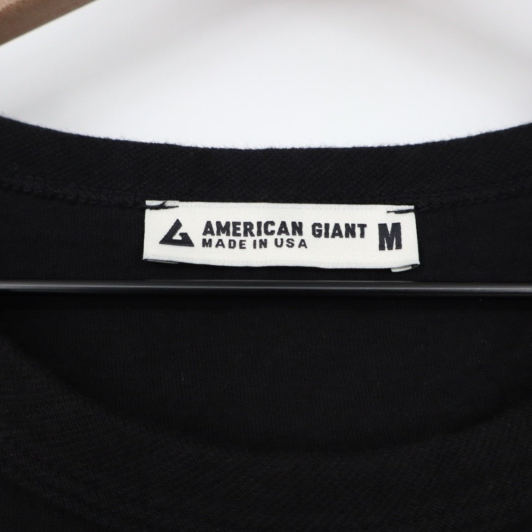American Giant T-Shirt Dress Womens Medium Black Cotton Crew Neck Everyday Wear