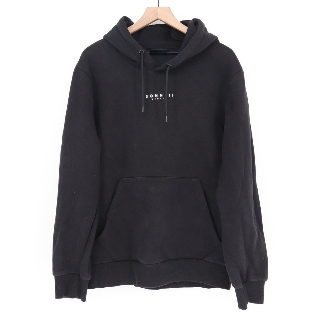Sonneti London Mens Black Pullover Hoodie Logo Sweatshirt L