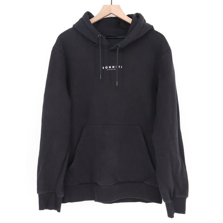 Sonneti London Mens Black Pullover Hoodie Logo Sweatshirt L