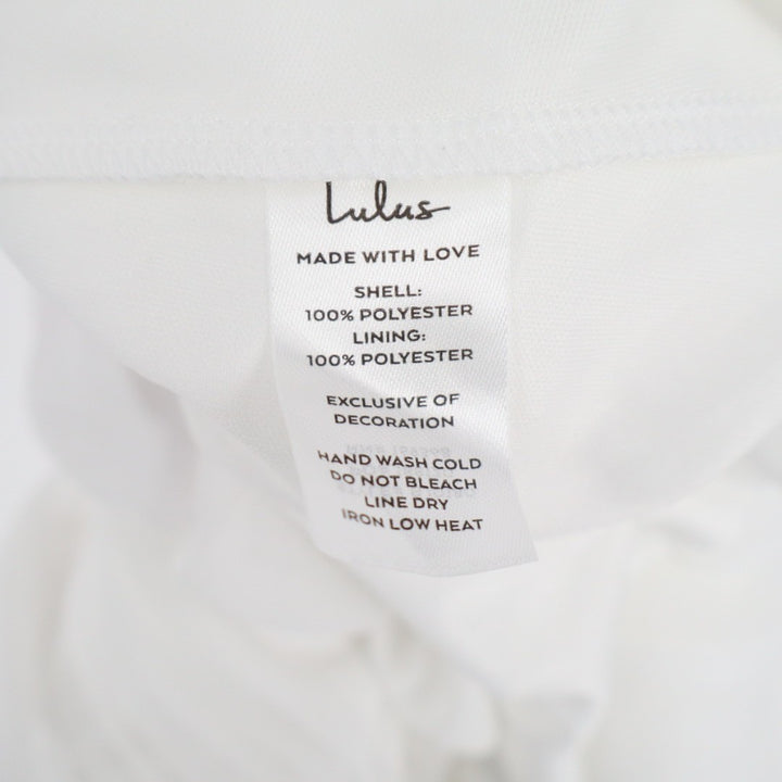 Lulus Marcelyn Maxi Dress Womens XL White Pleated V-Neck Cold-Shoulder Back Zip