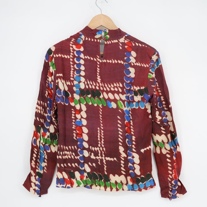 M.M.LaFleur The Antoinette Blouse Top Womens XS Multicolor Dash Plaid Wrap Front