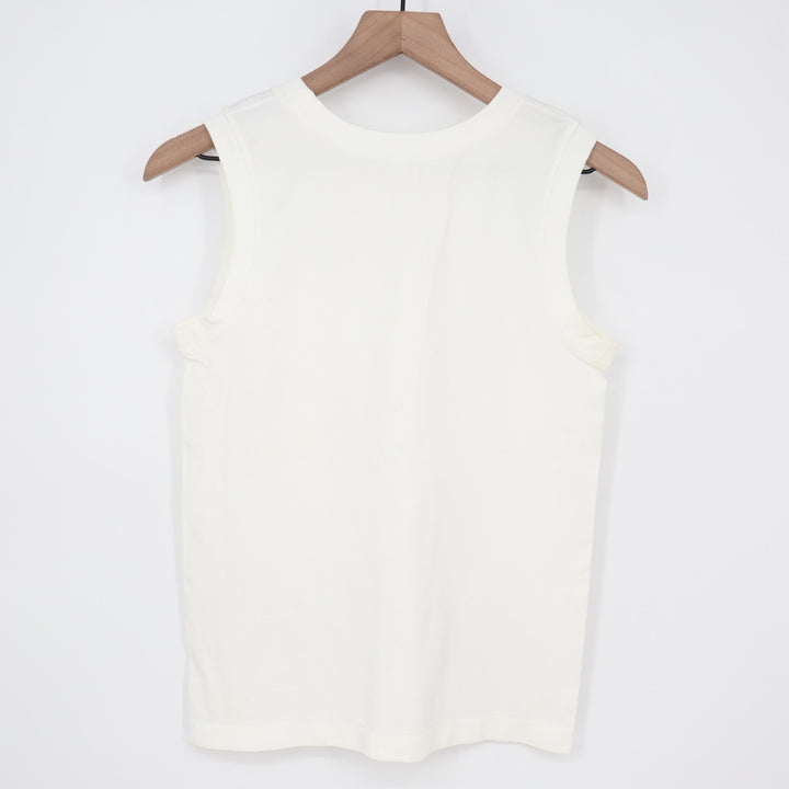 Performance Tank Top Womens White Ribbed Yoga Running Crew Neck Pullover