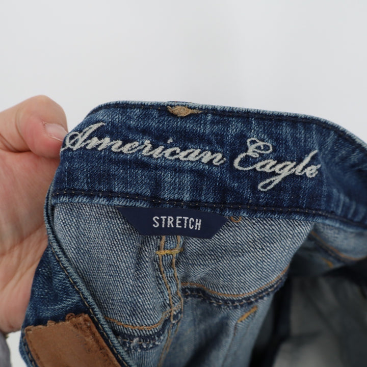 American Eagle Outfitters Jeans Womens 6L Blue Denim Stretch Distressed Straight