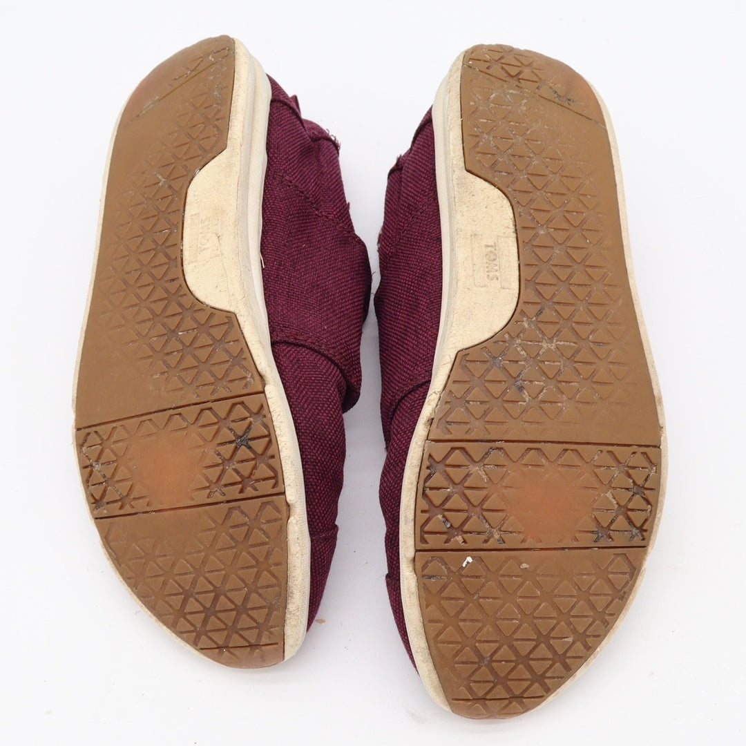 TOMS Sneakers Womens 8.5 Del Rey Burgundy Canvas Low Top Lace Up Fair