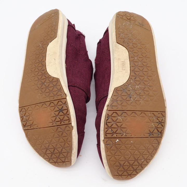 TOMS Sneakers Womens 8.5 Del Rey Burgundy Canvas Low Top Lace Up Fair