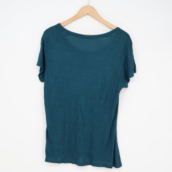 Unbranded Teal Viscose Scoop Neck Short Sleeve T-Shirt Womens XXL