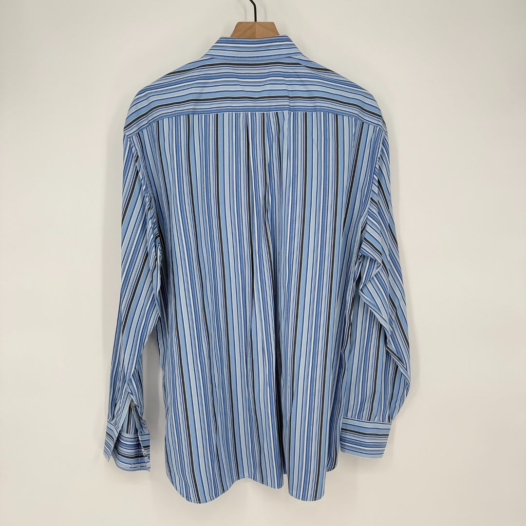 J.Crew Dress Shirt Mens L (16-16.5) Multicolor Striped Cotton Barrel Cuff Formal