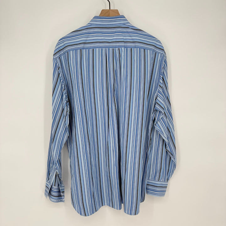 J.Crew Dress Shirt Mens L (16-16.5) Multicolor Striped Cotton Barrel Cuff Formal