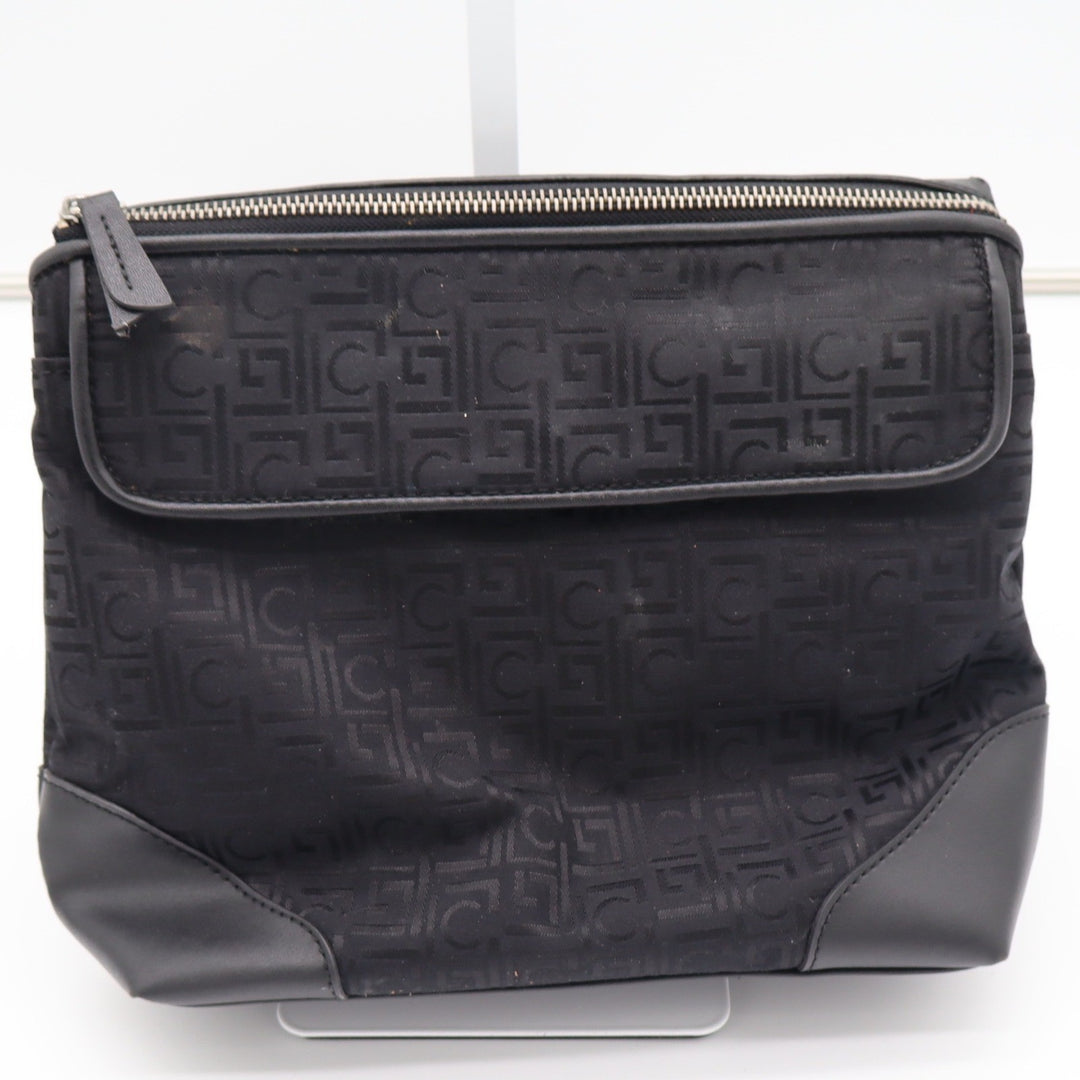 Liz Claiborne Crossbody Bag Womens OS Monogram Jacquard Black Organizer Good