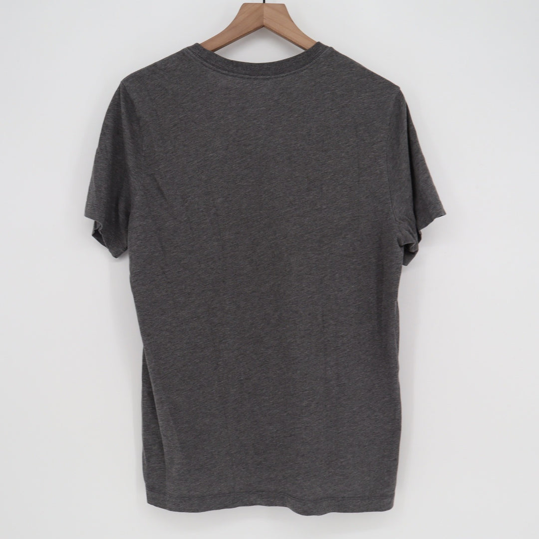 Nike Womens Dri-FIT Graphic T-Shirt Charcoal Grey Heather Futura Swoosh Logo L