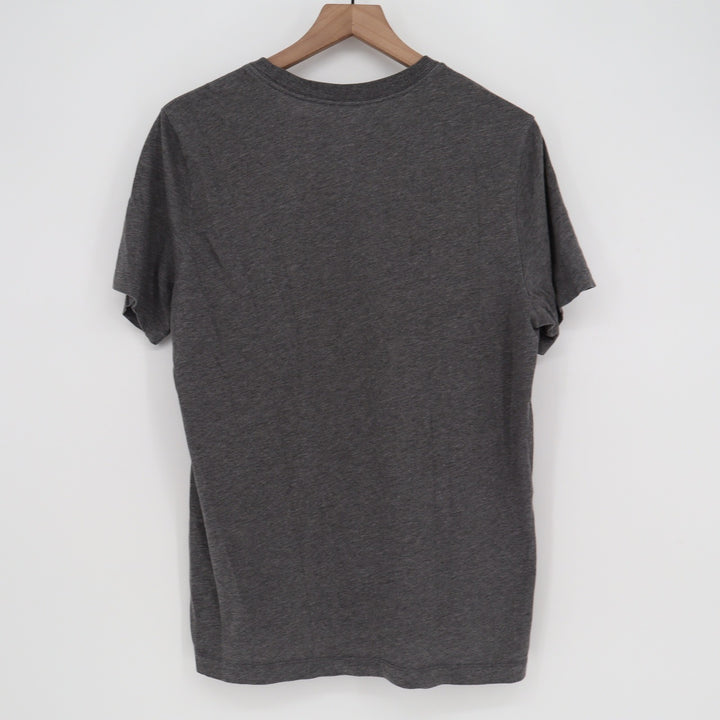 Nike Womens Dri-FIT Graphic T-Shirt Charcoal Grey Heather Futura Swoosh Logo L