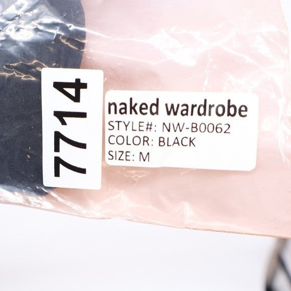 Naked Wardrobe Mens One Shoulder Long Sleeve Bodysuit Black M