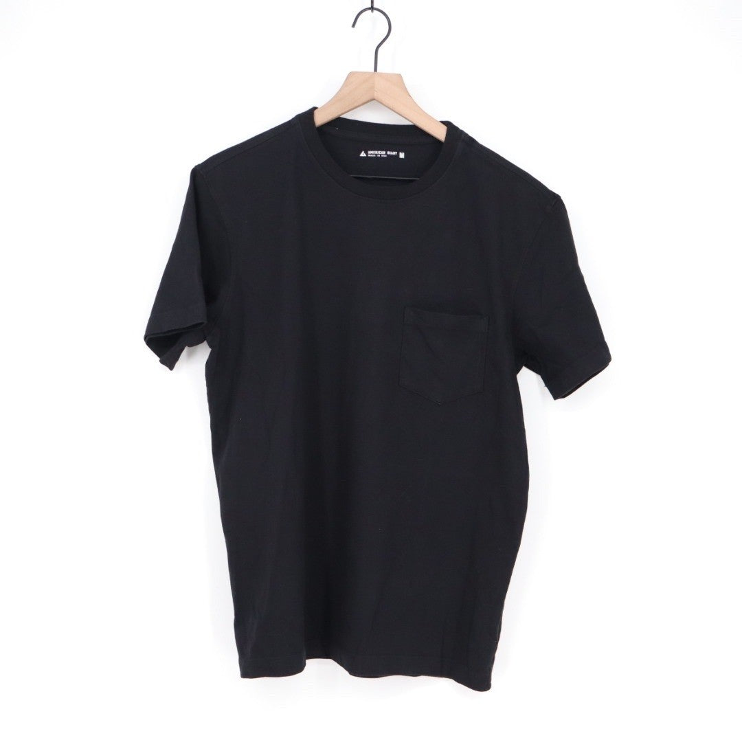 American Giant Classic Black Cotton Pocket T Shirt Mens Size Medium Made USA