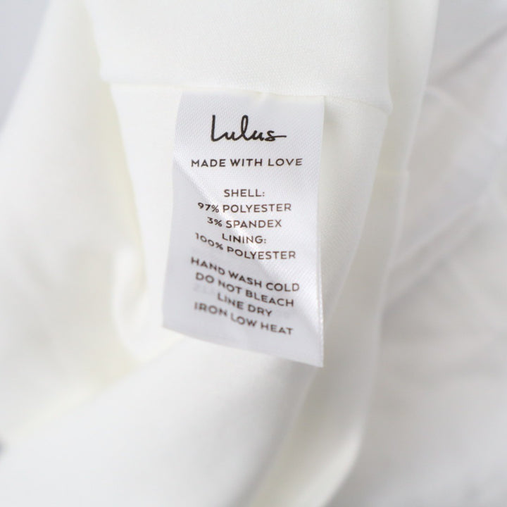 Lulus Effortlessly Sensational Maxi Dress Womens L White Satin Backless Back Zip