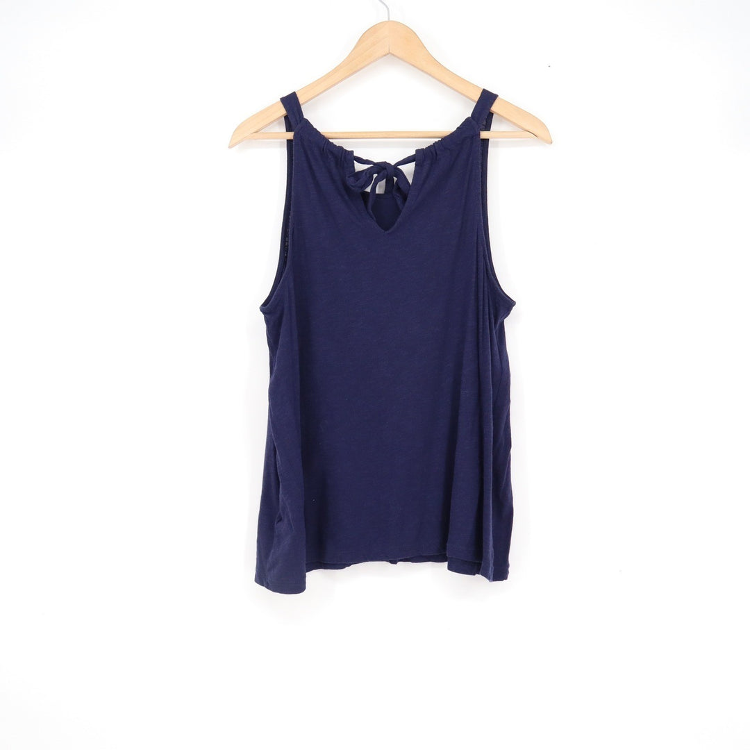 Old Navy Womens Navy Blue Tie Back Cotton Modal Tank Top Size L