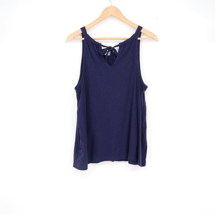 Old Navy Womens Navy Blue Tie Back Cotton Modal Tank Top Size L