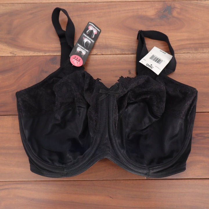 Lilyette by Bali Lily Fit Minimizer Bra Black Lace 36G LY0428