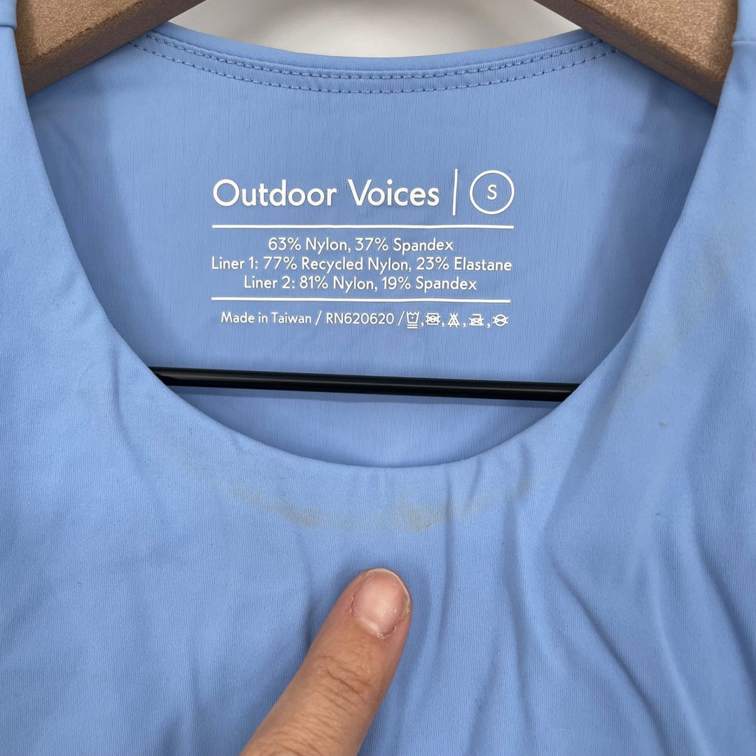 Outdoor Voices Blue Crop Tank Top Athletic Athleisure Size S