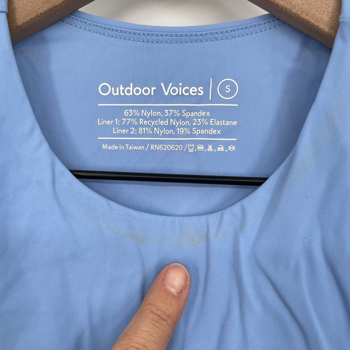 Outdoor Voices Blue Crop Tank Top Athletic Athleisure Size S
