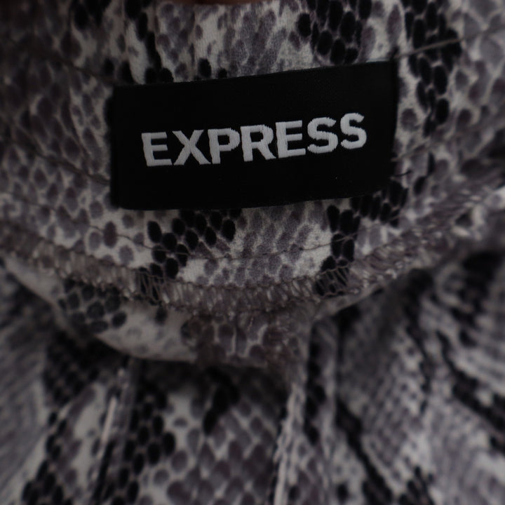 Express Womens Grey Snakeskin High Rise Ankle Pants Size M Animal Print Tapered
