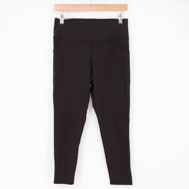 GapFit Legging Women's L PowerMove High Rise Ankle Black Pockets Athletic