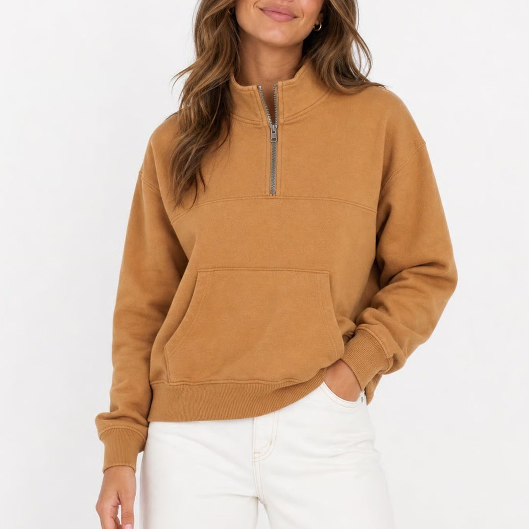 SO Lounge Life Quarter Zip Sweatshirt Mustard Yellow XL