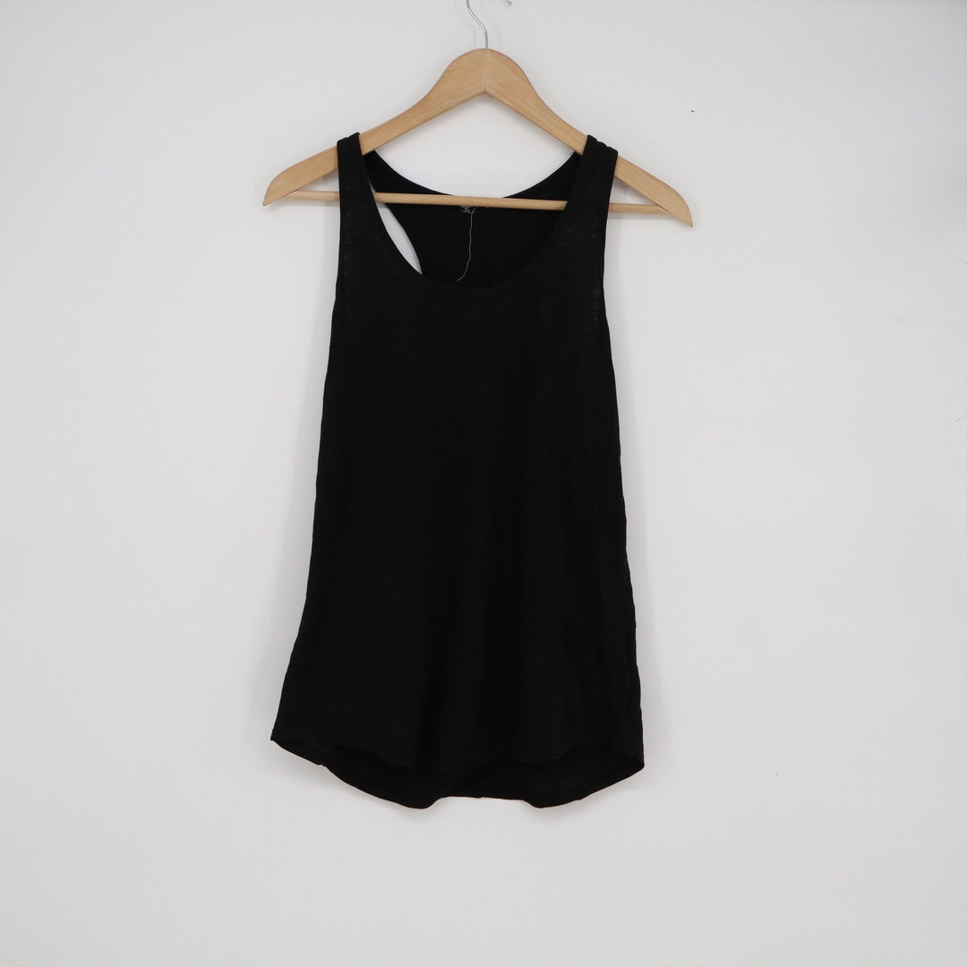 Unbranded Womens Racerback Tank Top Black Scoop Neck Sleeveless Casual Shirt