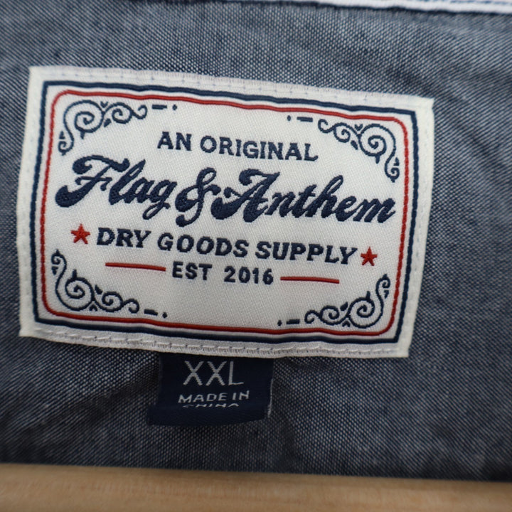 Flag & Anthem Flannel Shirt Mens 2XL Multi Plaid Cotton Long Sleeve Button Up