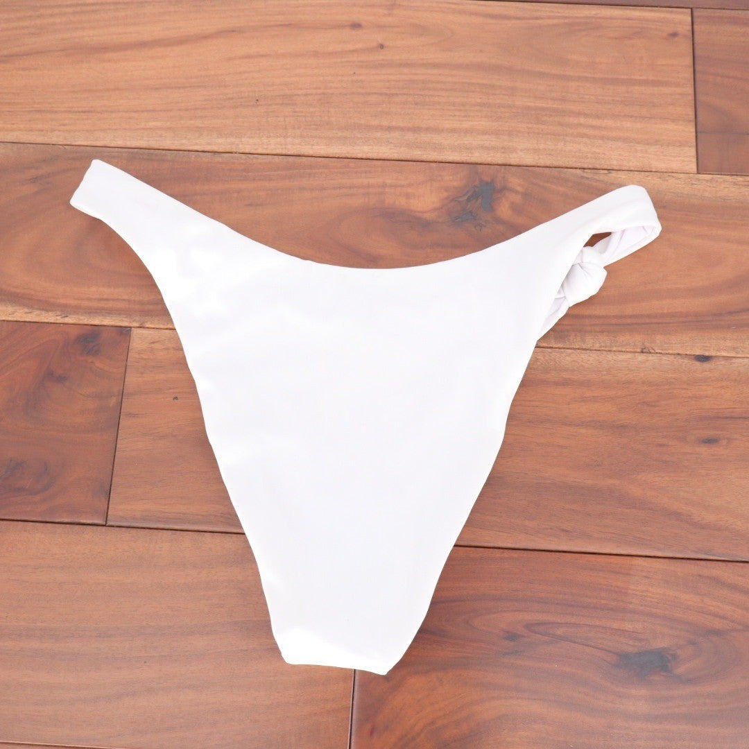 ASOS DESIGN White High Leg Knot Bikini Bottoms Swimwear Size US 6