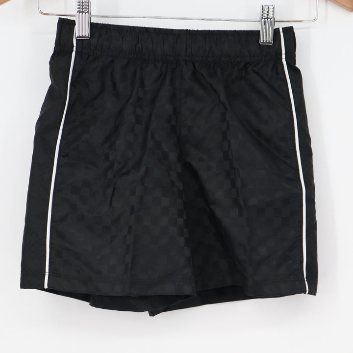 DSG Boys Woven Soccer Shorts Pure Black Checkerboard DAB12800 Size S 8-9 NEW