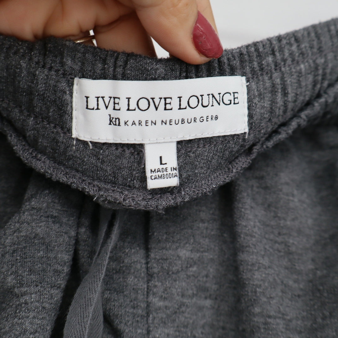 Karen Neuburger Shorts Womens L Live Love Lounge Gray RG0139M/VN3 Pockets
