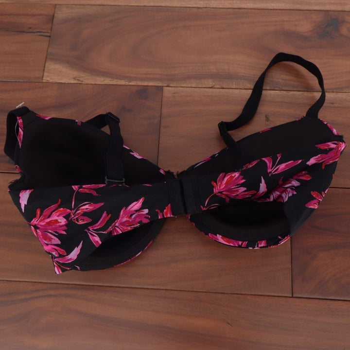 Maidenform One Fabulous Fit 2.0 Demi T-Shirt Bra Womens 34D Black Floral Stretch