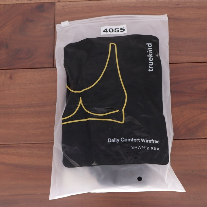 Truekind Daily Comfort Wireless Shaper Bra Women Large Black Nylon Full Coverage