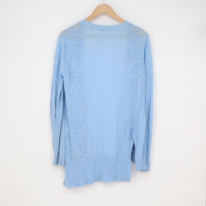 Cyrus Womens Blue Open Front Longline Cardigan Sweater CF1633 Medium