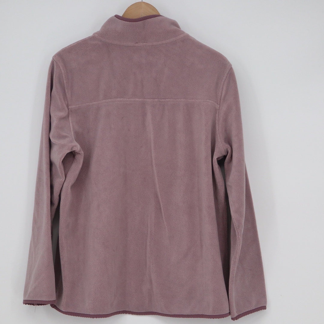 32 Degrees Heat Womens Fleece Pullover Snap Mock Neck Mauve Pink Large