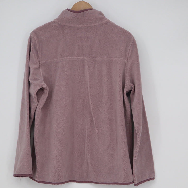 32 Degrees Heat Womens Fleece Pullover Snap Mock Neck Mauve Pink Large