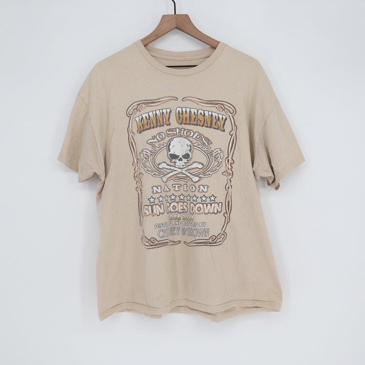 Kenny Chesney Sun Goes Down Tour 2024 T-Shirt Tan Zac Brown Band Mens XL